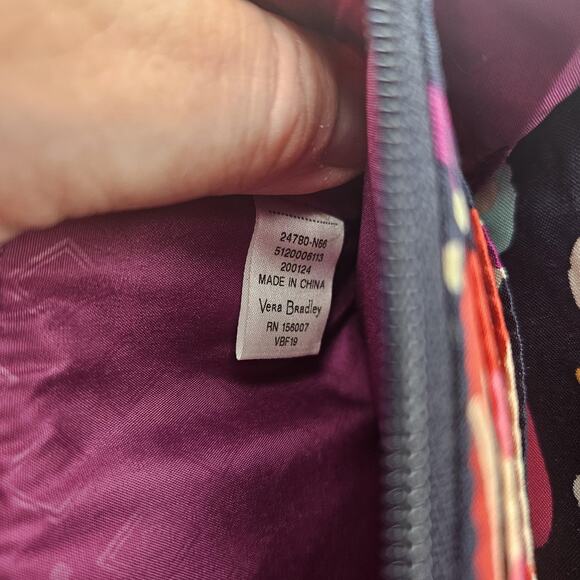 Vera Bradley Wristlet Wallet Womens Black Multicolor Paisley Quilted Zip Snap - Picture 7 of 11